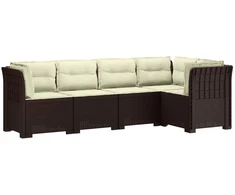 5-vietė sodo sofa su pagalvėlėmis Rataninio išvaizdos PP Ruda