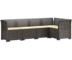 5-vietė sodo sofa su pagalvėlėmis Rataninio išvaizdos PP