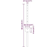 Įmontuotas tvoros stulpas 5 vnt. Žalia 80 cm