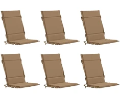 6 dalių aukštų atlošų kėdžių pagalvės GEMERT 6 pcs Taupe