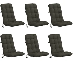 6 dalių aukštų atlošų kėdžių pagalvės VIANEN 6 pcs Antracito