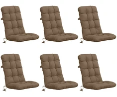 6 dalių aukštų atlošų kėdžių pagalvės VIANEN 6 pcs Taupe