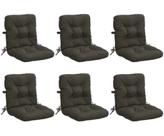 6 dalių aukštų atlošų kėdžių pagalvės VIANEN 6 pcs Antracito