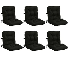 6 dalių aukštų atlošų kėdžių pagalvės VIANEN 6 pcs Juoda