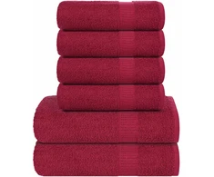 Rankšluostis Rankšluosčių rinkinys, 6vnt., raudoni, 100% medvilnė, 360g/m²