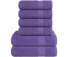 Rankšluostis Rankšluosčių rinkinys, 6vnt., violetiniai, medvilnė, 360g/m²