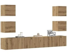 TV staliukas 6 dalių sieninis televizoriaus spintelės komplektas Artisan Oak