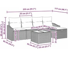 Sofos komplektas 5 vnt. poliratanas