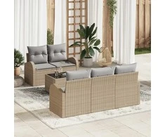Sodo Sofų Rinkinys Smėlio 55 x 55 x 37 cm poliratanas
