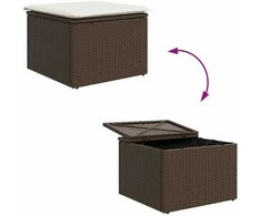 Lauko baldų komplektas Sodo Sofų Rinkinys 4 pcs Ruda ir grietinėlė poliratanas