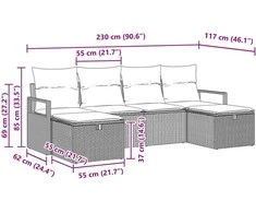 Sofos komplektas 5 vnt. poliratanas