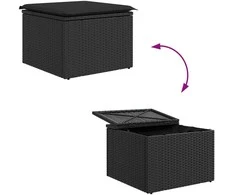 Lauko baldų komplektas Sodo Sofų Rinkinys su pagalve 6 pcs Juoda Poli ratanas