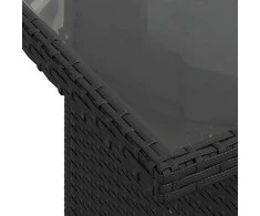 Lauko baldų komplektas Sodo Sofų Rinkinys su pagalve 6 pcs Juoda Poli ratanas