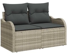 Sodo Sofų Rinkinys 6 pcs Šviesiai pilka ir tamsiai pilka