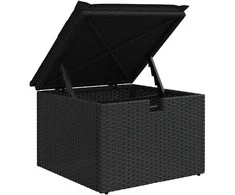 Sodo Sofų Rinkinys su pagalve 6 pcs Juoda Poli ratanas