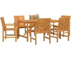 Sodo valgomojo komplektas 7 pcs Ruda Kietos akacijos mediena