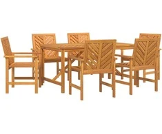 Sodo valgomojo komplektas 7 pcs Ruda Kietos akacijos mediena