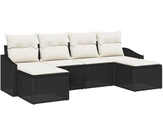 Sodo valgomojo komplektas su pagalve 6 pcs Juoda ir kreminė