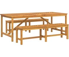 Sodo valgomojo komplektas 7 pcs Ruda Kietos akacijos mediena