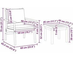 Sodo Sofų Rinkinys 6 pcs Ruda Kietos akacijos mediena