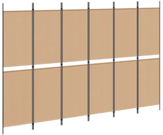 6-skydelio kambario pertvara Smėlio 300 x 200 cm Audinys