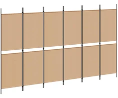 6-skydelio kambario pertvara Smėlio 300 x 180 cm Audinys