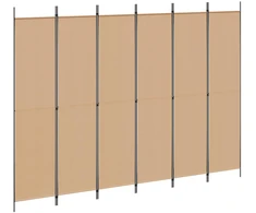 6-skydelio kambario pertvara Smėlio 300 x 220 cm Audinys