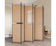 6-skydelio kambario pertvara Smėlio 300 x 220 cm Audinys