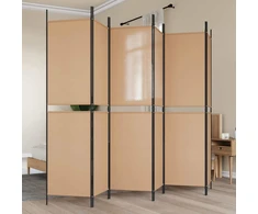 6-skydelio kambario pertvara Smėlio 300 x 200 cm Audinys