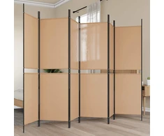 6-skydelio kambario pertvara Smėlio 300 x 180 cm Audinys