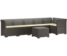 6-vietė Sodo Sofa Su Pagalvėlėmis Rataniniu Išvaizdu PP