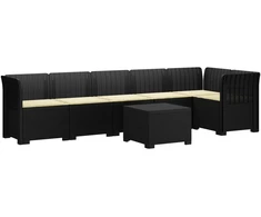 6-vietė Sodo Sofa Su Pagalvėlėmis Rataniniu Išvaizdu PP