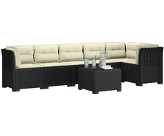 6-vietė Sodo Sofa Su Pagalvėlėmis Rataniniu Išvaizdu PP