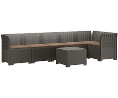 6-vietė Sodo Sofa Su Pagalvėlėmis Rataniniu Išvaizdu PP