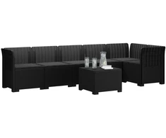 6-vietė Sodo Sofa Su Pagalvėlėmis Rataniniu Išvaizdu PP