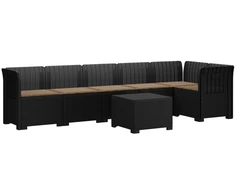 6-vietė Sodo Sofa Su Pagalvėlėmis Rataniniu Išvaizdu PP