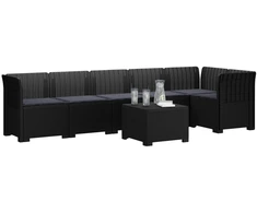 6-vietė Sodo Sofa Su Pagalvėlėmis Rataniniu Išvaizdu PP