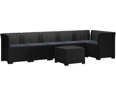 6-vietė Sodo Sofa Su Pagalvėlėmis Rataniniu Išvaizdu PP