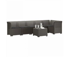 6-vietė Sodo Sofa Su Pagalvėlėmis Rataniniu Išvaizdu PP