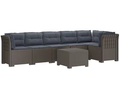 6-vietė Sodo Sofa Su Pagalvėlėmis Rataniniu Išvaizdu PP