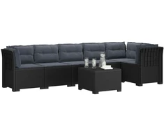 6-vietė Sodo Sofa Su Pagalvėlėmis Rataniniu Išvaizdu PP