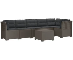 6-vietė Sodo Sofa Su Pagalvėlėmis Rataniniu Išvaizdu PP