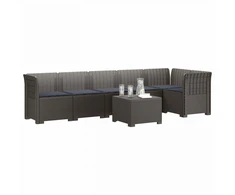6-vietė Sodo Sofa Su Pagalvėlėmis Rataniniu Išvaizdu PP