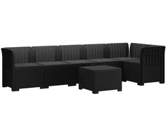 6-vietė Sodo Sofa Su Pagalvėlėmis Rataniniu Išvaizdu PP