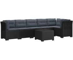 6-vietė Sodo Sofa Su Pagalvėlėmis Rataniniu Išvaizdu PP