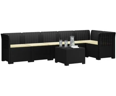 6-vietė Sodo Sofa Su Pagalvėlėmis Rataniniu Išvaizdu PP