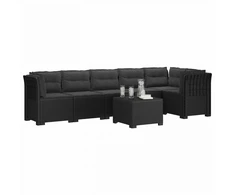 6-vietė Sodo Sofa Su Pagalvėlėmis Rataniniu Išvaizdu PP