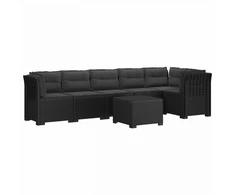 6-vietė Sodo Sofa Su Pagalvėlėmis Rataniniu Išvaizdu PP