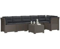6-vietė Sodo Sofa Su Pagalvėlėmis Rataniniu Išvaizdu PP
