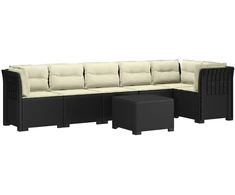 6-vietė Sodo Sofa Su Pagalvėlėmis Rataniniu Išvaizdu PP